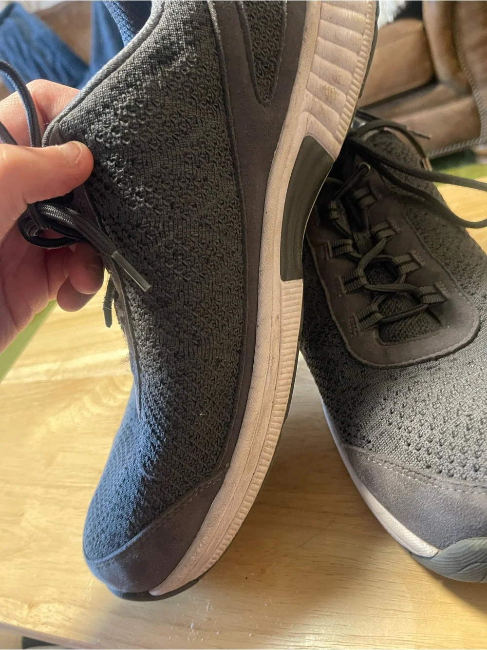 OrthoFeet Lava Stretch Knit Gray Men's Lace Shoes Size US 13 WIDE Nice Sneakers!